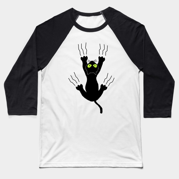 Black Cat Baseball T-Shirt by valentinahramov